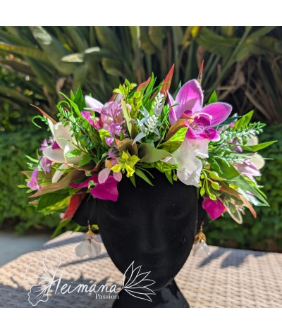 Couronne parme, violette et blanche