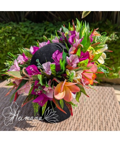 Couronne fleurie feuillue multicolore (à fabriquer)