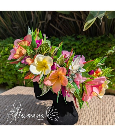 Couronne fleurie feuillue multicolore (à fabriquer)