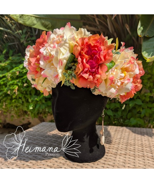 Couronne type hawaïenne orange