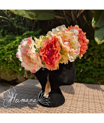 Couronne type hawaïenne orange