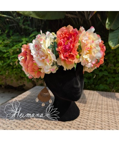 Couronne type hawaïenne orange