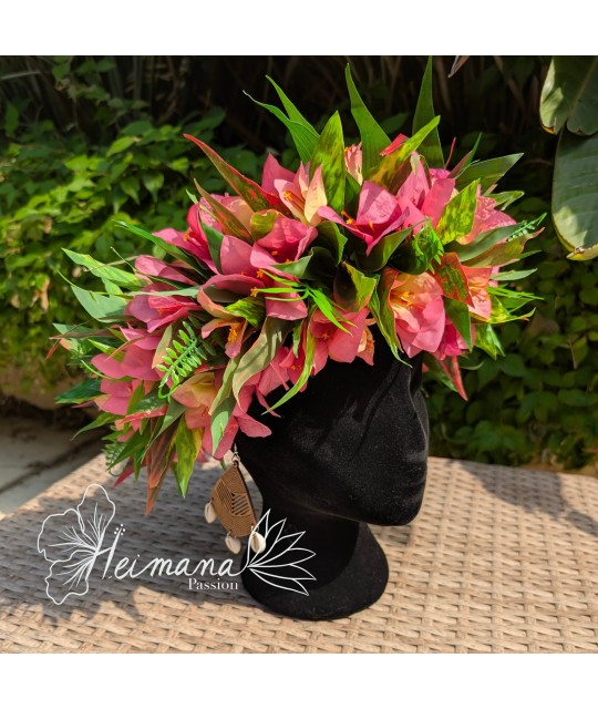 Couronne bougainvilliers rose clair