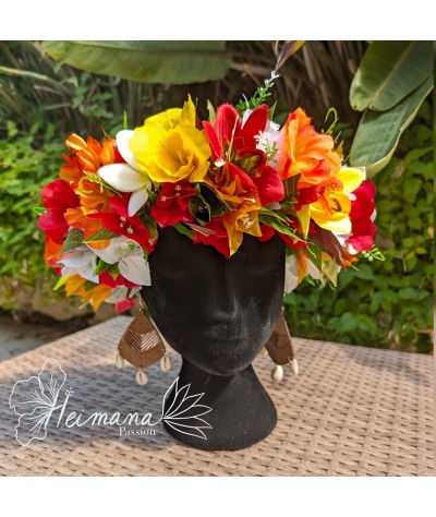 Couronne multicolore rouge jaune orange
