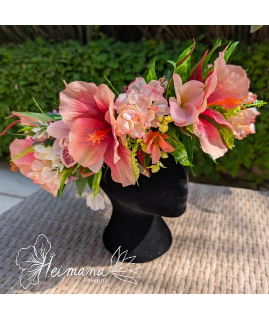 Couronne hibiscus rose clair