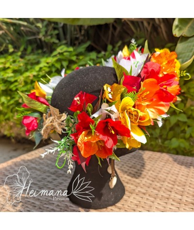 Couronne multicolore rouge jaune orange
