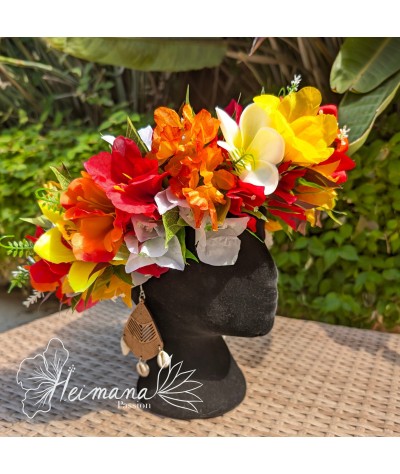 Couronne multicolore rouge jaune orange