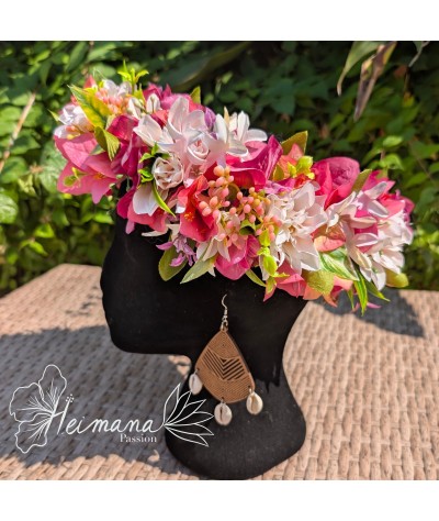 Couronne fine rose et blanche
