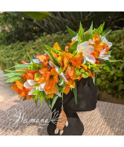Couronne fine Orange et blanche