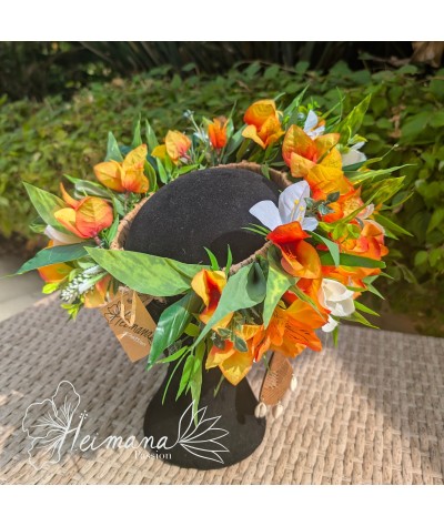 Couronne fine Orange et blanche