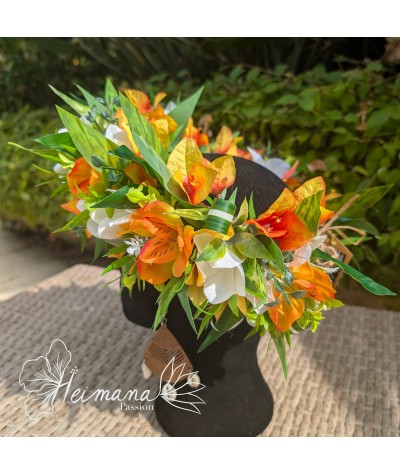 Couronne fine Orange et blanche