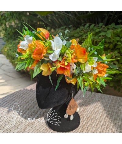 Couronne fine Orange et blanche