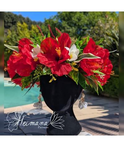 Couronne hibiscus rouge