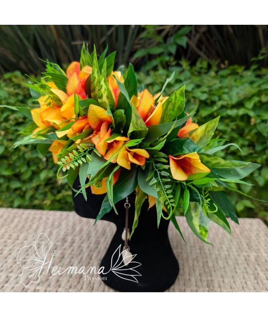 Couronne bougainvilliers orange (à fabriquer)
